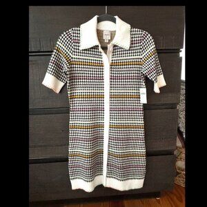 Maeve Buttondown Sweater Shift Dress - Small